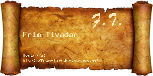 Frim Tivadar névjegykártya